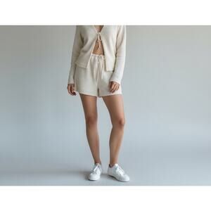 SABO Cream Waffle Knit High Waisted Shorts Women’s Size 2